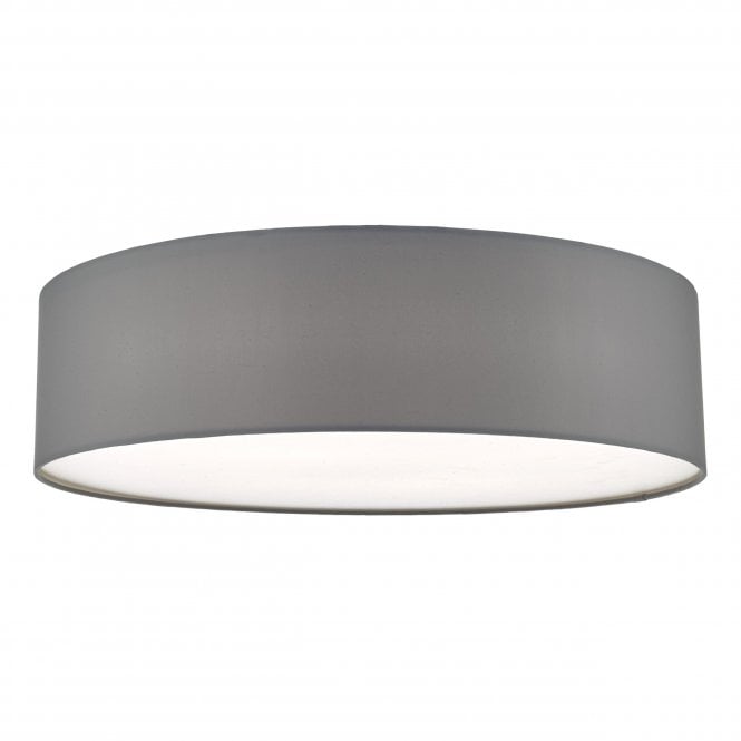 Dar Lighting Dar Lighting Cierro Medium Semi-Flush Ceiling Light In Grey With Frosted Diffuser